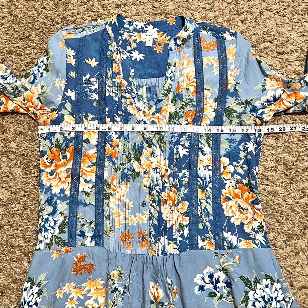 [Anthropologie Tiny] Gaina Blue Multicolor Floral
Drop Waist Long Sleeve Dress S - Picture 11 of 11